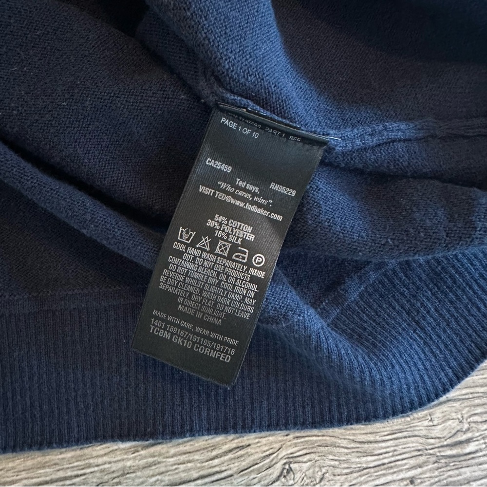 Ted Baker London Navy Pullover Sweater 6 Extra Large - Picture 9 of 15
